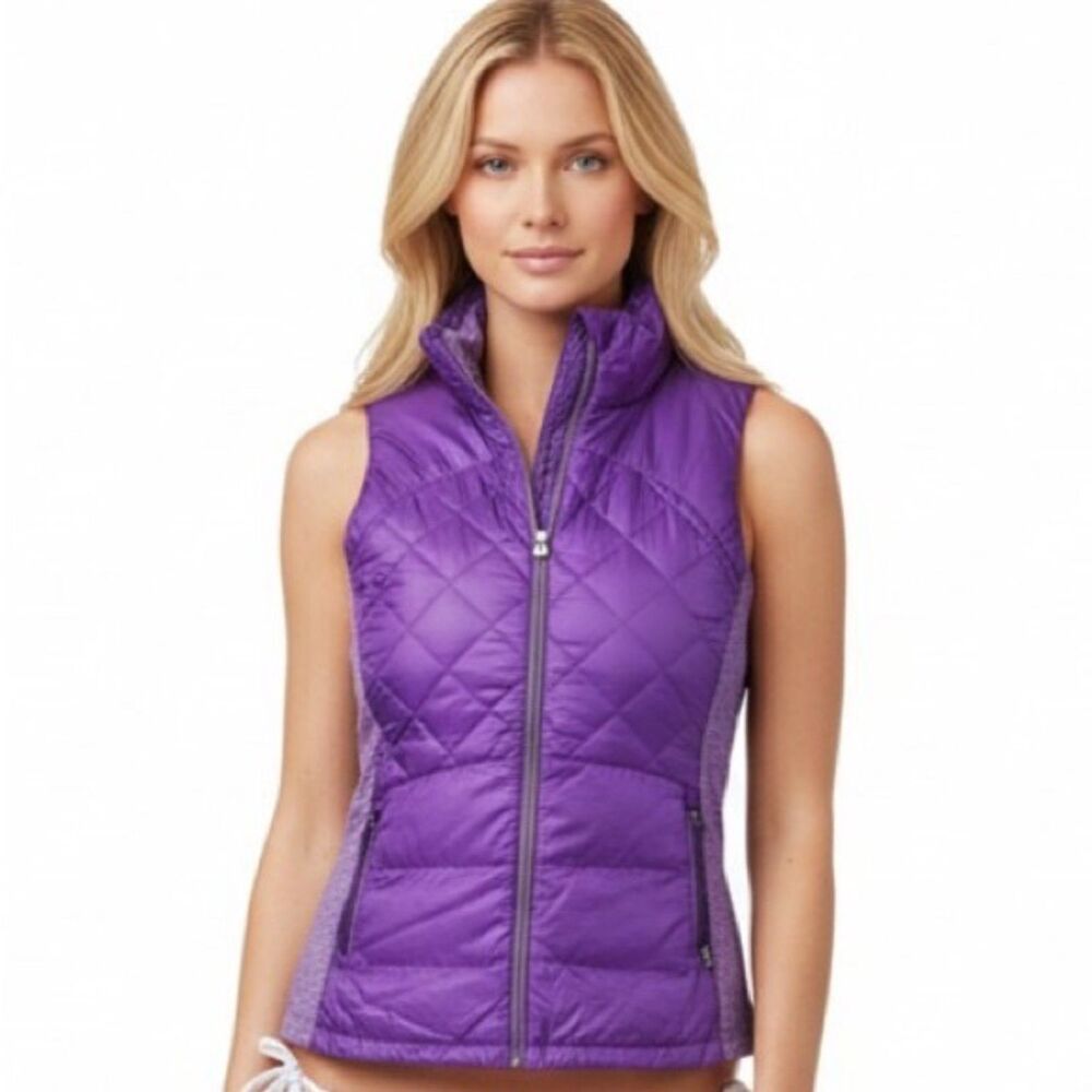 Lululemon Purple Sleeveless Zip Front Quilted Goose Down Puffer Vest 4